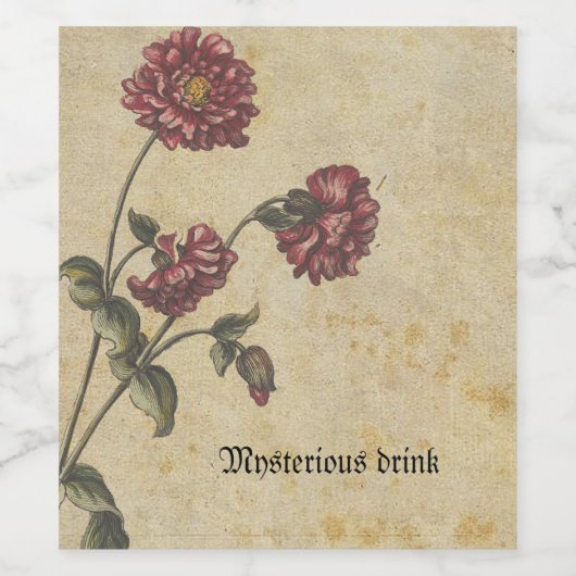 Gothic Romance Wedding WINE Bottle Label – Donker Wijn Etiket (Enkel label)