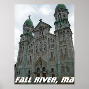Gothic Romanesque Architecture, Herfst River, MA Poster