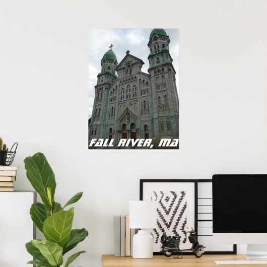 Gothic Romanesque Architecture, Herfst River, MA Poster (Thuiskantoor)