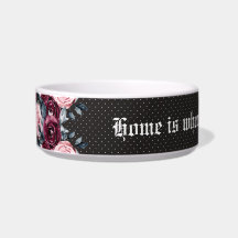Gothic romantic bouquet Medium Pet Bowl