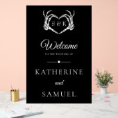 Gothic Romantic Skeleton Hand Halloween Huwelijk Acryl Bord (Huwelijk)