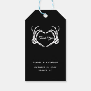 Gothic Romantic Skeleton Hand Halloween Huwelijk Cadeaulabel