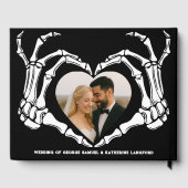 Gothic Romantic Skeleton Hand Halloween Huwelijk Gastenboek (Achterkant)