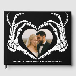 Gothic Romantic Skeleton Hand Halloween Huwelijk Gastenboek