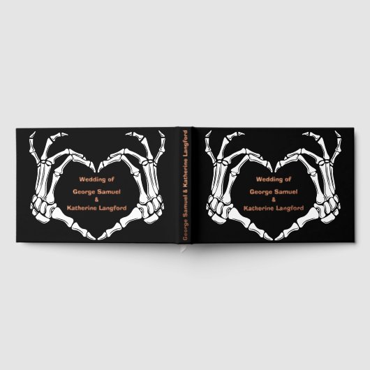 Gothic Romantic Skeleton Hand Halloween Huwelijk Gastenboek (Volledig)