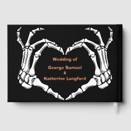 Gothic Romantic Skeleton Hand Halloween Huwelijk Gastenboek