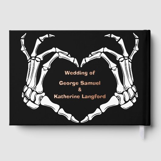 Gothic Romantic Skeleton Hand Halloween Huwelijk Gastenboek (Achterkant)