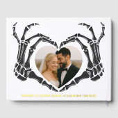 Gothic Romantic Skeleton Hand Halloween Huwelijk Gastenboek (Achterkant)