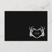 Gothic Romantic Skeleton Hand Halloween Huwelijk Informatiekaartje (Achterkant)