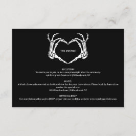 Gothic Romantic Skeleton Hand Halloween Huwelijk Informatiekaartje