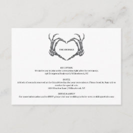 Gothic Romantic Skeleton Hand Halloween Huwelijk Informatiekaartje