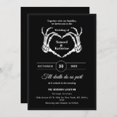 Gothic Romantic Skeleton Hand Halloween Huwelijk Kaart (Voorkant / Achterkant)