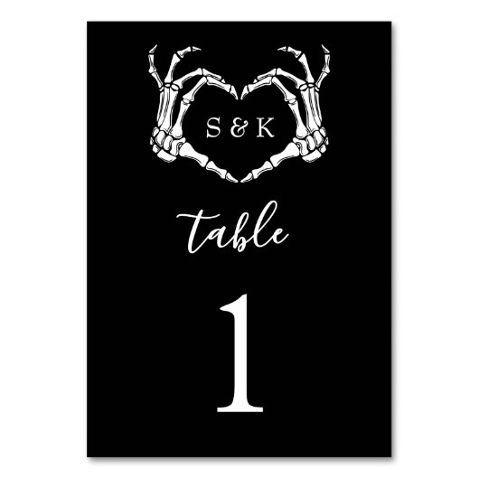 Gothic Romantic Skeleton Hand Halloween Huwelijk Kaart (Voorkant)