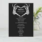 Gothic Romantic Skeleton Hand Halloween Huwelijk Menu (Staand voorkant)