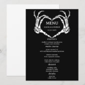 Gothic Romantic Skeleton Hand Halloween Huwelijk Menu (Voorkant / Achterkant)