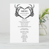 Gothic Romantic Skeleton Hand Halloween Huwelijk Menu (Staand voorkant)