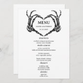 Gothic Romantic Skeleton Hand Halloween Huwelijk Menu (Voorkant / Achterkant)