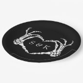 Gothic Romantic Skeleton Hand Halloween Huwelijk Papieren Bordje (Gekanteld)