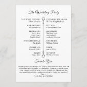 Gothic Romantic Skeleton Hand Halloween Huwelijk Programmakaart (Achterkant)