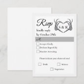 Gothic Romantic Skeleton Hand Halloween Huwelijk RSVP Kaartje (Voorkant / Achterkant)