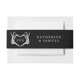 Gothic Romantic Skeleton Hand Halloween Huwelijk Uitnodigingen Wikkel