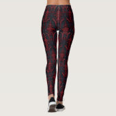Gothic Rood en Zwart 3D Effect Donkere Mode Leggings (Achterkant)