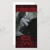 Gothic Rood en Zwart Damask Gothic Sla de datum op Save The Date (Voorkant / Achterkant)