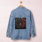 Gothic rood en zwart jeans denim jacket (Hangar)