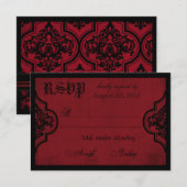 Gothic Rood en Zwart Kant RSVP-kaart RSVP Kaartje (Voorkant / Achterkant)