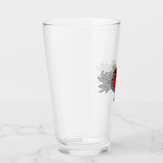 Gothic Rood Hart met Angel Wings Glass Cup Glas (Rechts)