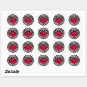 Gothic rood hart Valentijnsdag Liefde Ronde Sticker (Vel)