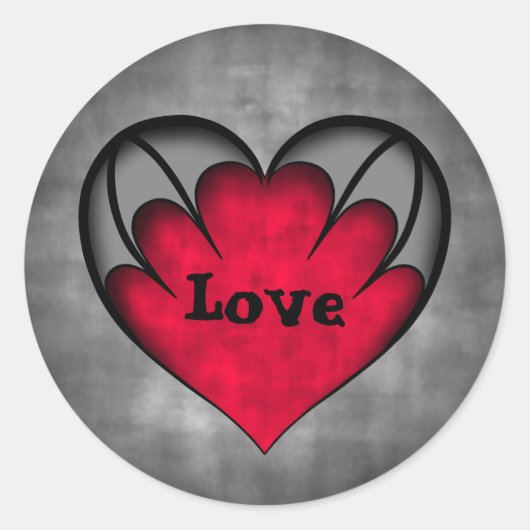 Gothic rood hart Valentijnsdag Liefde Ronde Sticker (Voorkant)