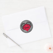 Gothic rood hart Valentijnsdag Liefde Ronde Sticker (Envelop)