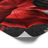 Gothic rood zwart bloemstuk welkom schuimbord voor poster (Hoek)