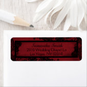 Gothic Rood Zwart Kant Grunge Bruiloft Labels (Insitu)