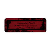 Gothic Rood Zwart Kant Grunge Bruiloft Labels (Voorkant)