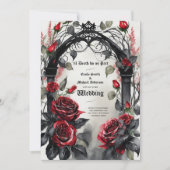 Gothic rood zwart Rozen tot de dood doen ons deel Kaart (Voorkant)