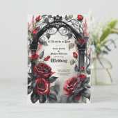 Gothic rood zwart Rozen tot de dood doen ons deel Kaart (Staand voorkant)