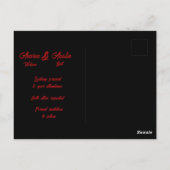 Gothic Rood Zwart Rozen Trouwtaart Bewaar de datum Briefkaart (Achterkant)