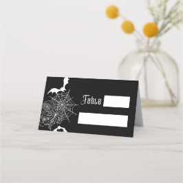 Gothic Roos Bat Spiderweb Black Wedding Plaatskaartje