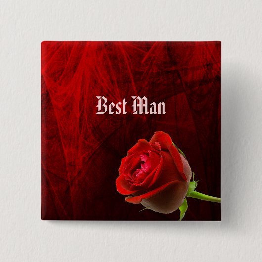 Gothic Roos Best Man Button (Voorkant)