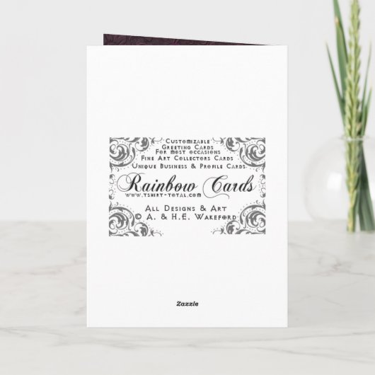 Gothic Roos Birthday Kaart (Achterkant)