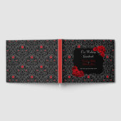Gothic Roos Black and Red Wedding Invitation Gastenboek (Volledig)