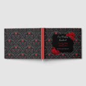 Gothic Roos Black and Red Wedding Invitation Gastenboek (Volledig)