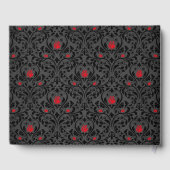 Gothic Roos Black and Red Wedding Invitation Gastenboek (Achterkant)