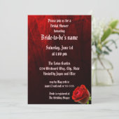 Gothic Roos Bridal Shower Invitation Kaart (Staand voorkant)