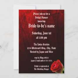 Gothic Roos Bridal Shower Invitation Kaart