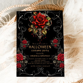 Gothic Roos Dark Adult Halloween Party Kaart