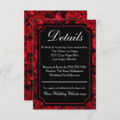 Gothic Roos — Details-kaart RSVP Kaartje (Voorkant / Achterkant)