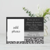 Gothic Roos Graduation Party Invitation Kaart (Staand voorkant)